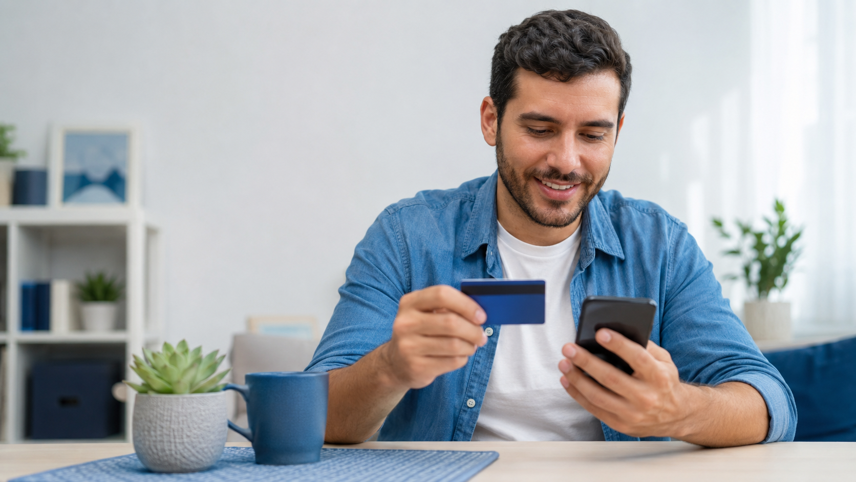 Pessoa conferindo o limite do cartão de crédito no celular