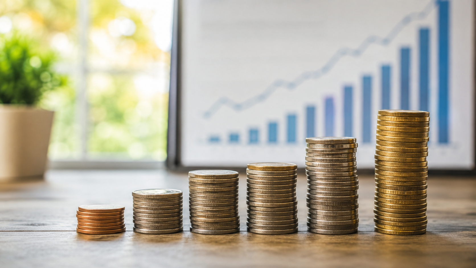 Moedas crescentes ilustrando onde investir para o dinheiro crescer