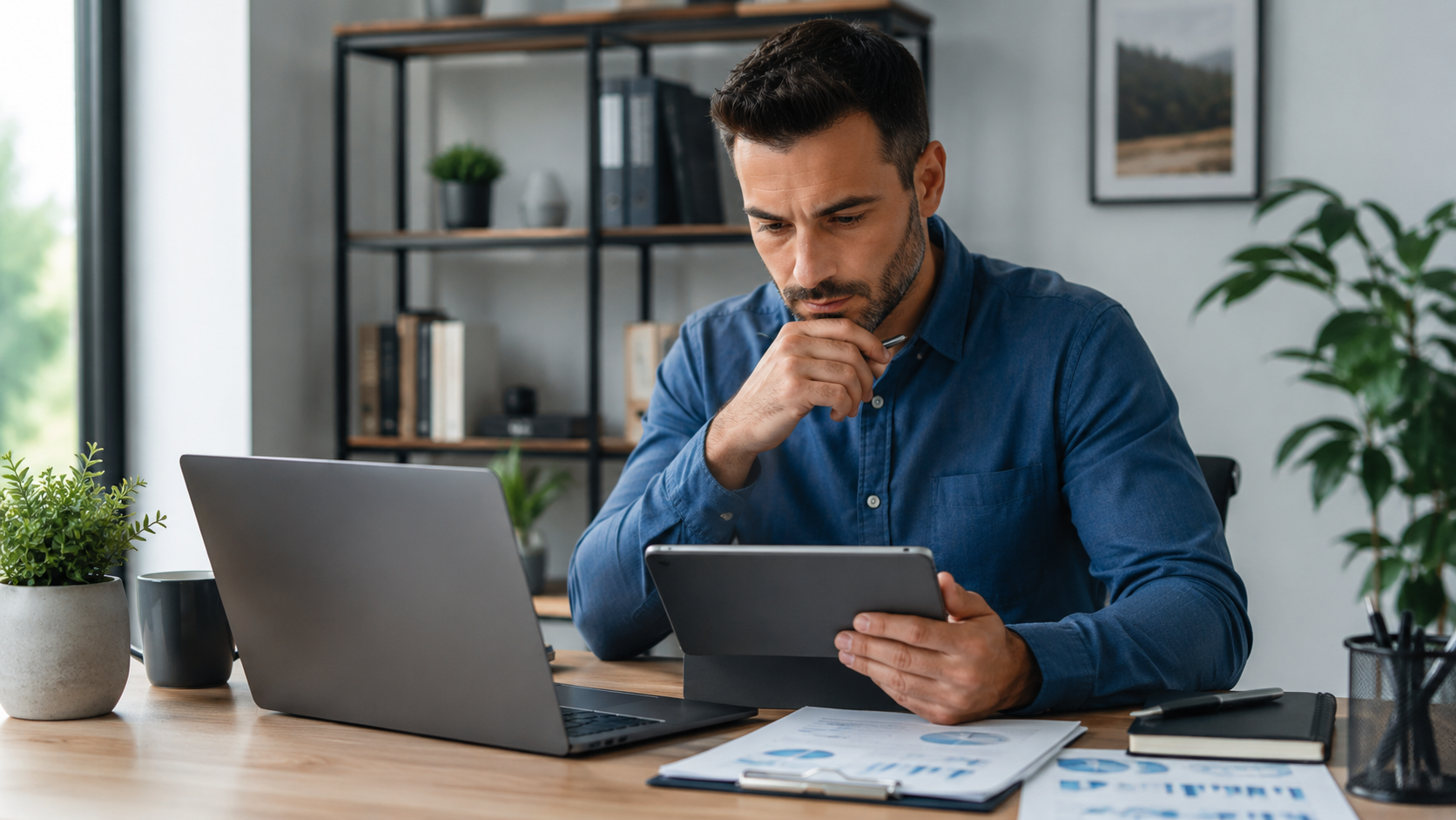 Pessoa analisando onde investir o dinheiro em um notebook